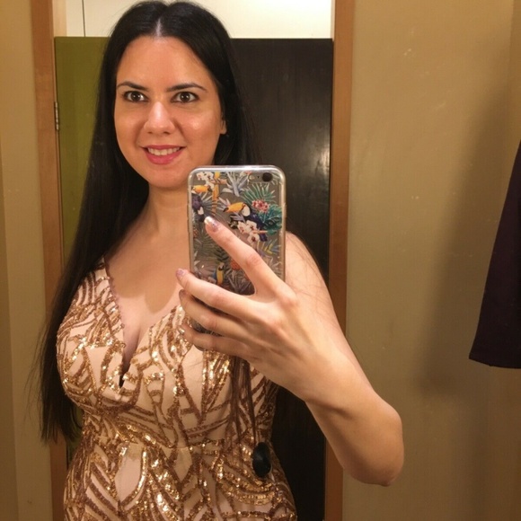 Windsor small rose gold sequin long formal dress - Picture 4 of 5